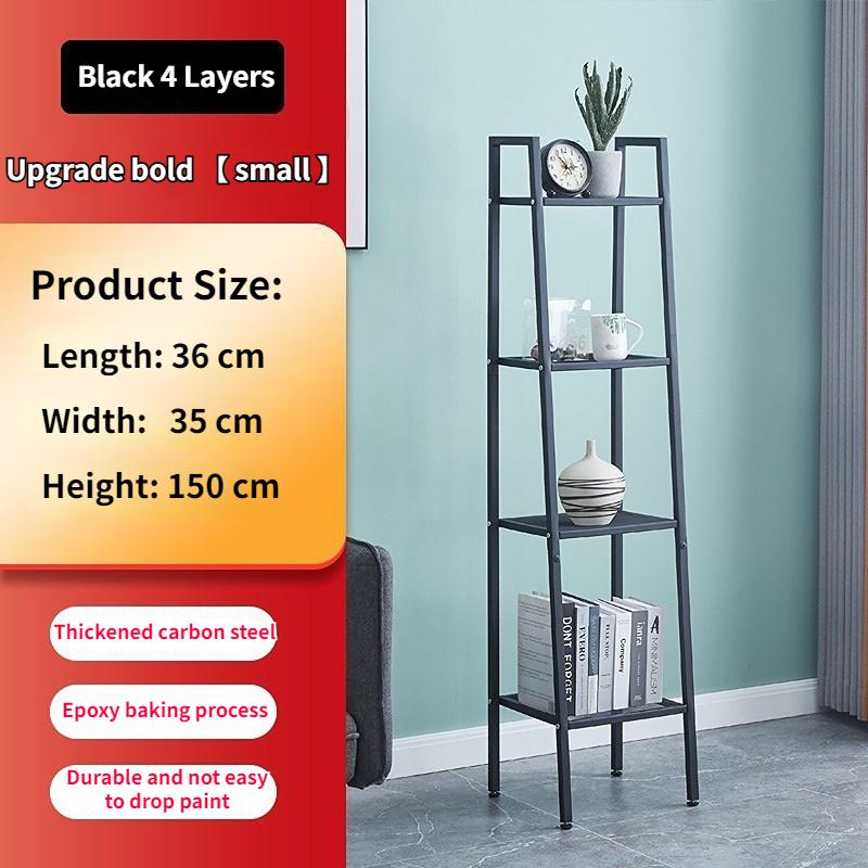 G-H 4-Tier Metal Wrought Iron Floor Rack Nordic Style Display Rack For Living Room/Bedroom/Kitchen/Bathroom/Home Office
