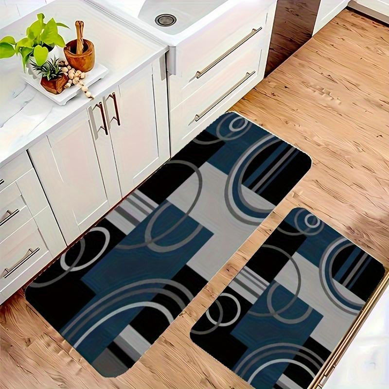 

1 шт. Коврик для пола с геометрическим рисунком, Современный кухонный ковер из полиэстера, Нескользящий, Цветной ковер для помещений, Для декора дома, ванной комнаты, спальни, гостиной 40*60cm