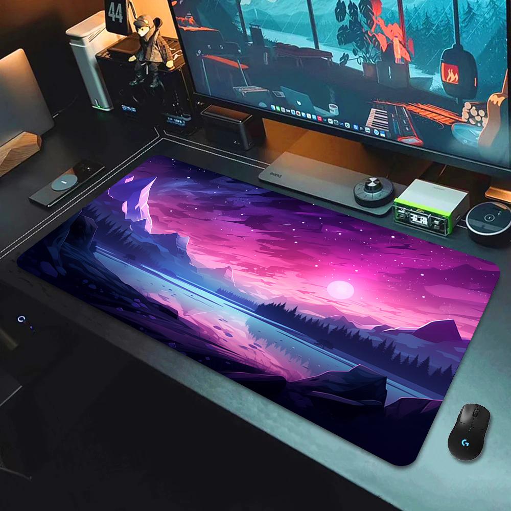 

Large Gaming Mouse Pad Landscape Keyboard Mat Carpet HD Print Space Mousepad Computer Galaxy Non-Slip Rubber Big Desk Mat 90x40 600x300x2mm