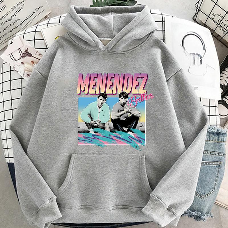 

Толстовки с капюшоном Nicholas Chavez Menendez Brothers с длинным рукавом, зимние толстовки с капюшоном, забавные мультяшные графические пуловеры, мужские/женские толстовки с капюшоном XS