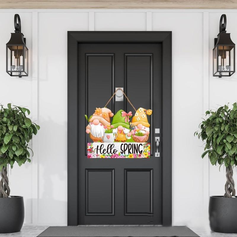 Decorative Spring Wood Decors Sign Hello Spring Wood Hangings Sign Unique Door Hangings, Home & Offices Decorations