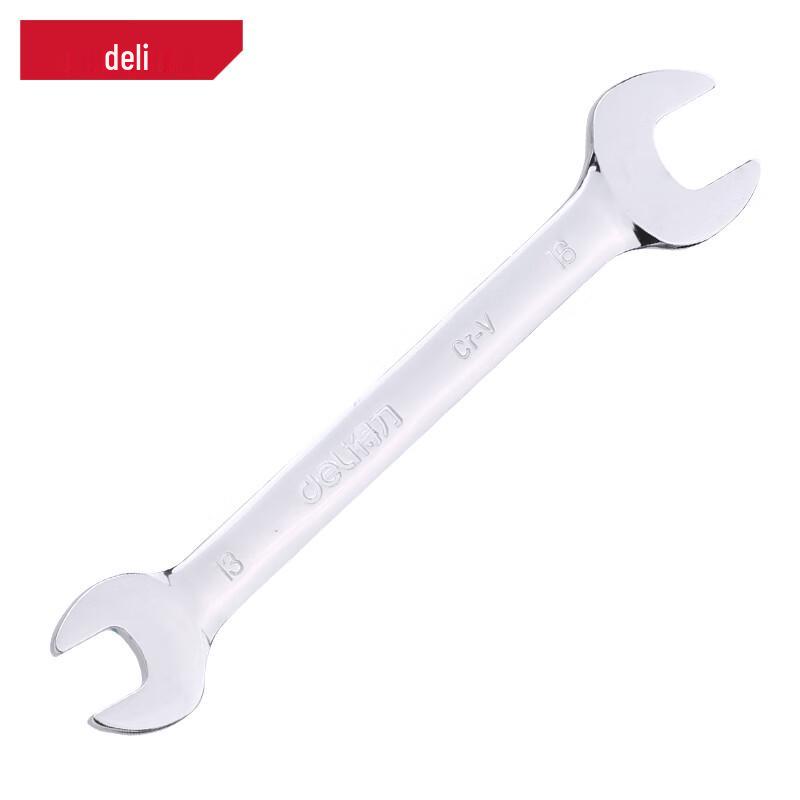 Deli Chrome Vanadium Steel Mirror Double Open-End Wrench 13x16mm