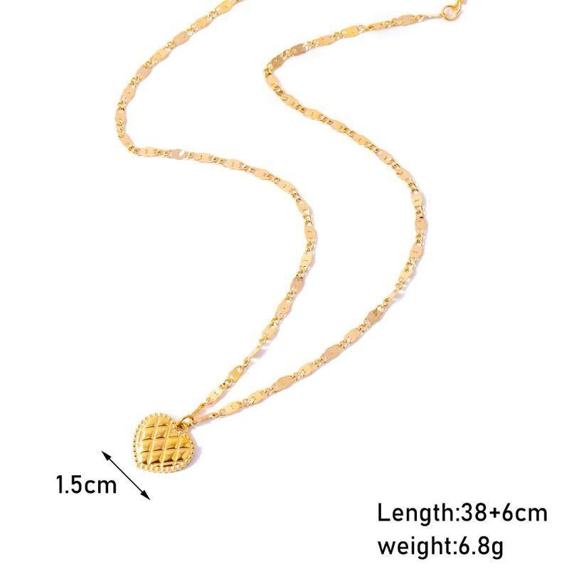 CARLIDANA Irregular Texture Heart Love Zircon Pendants for Stainless Steel Gold Plated Fashion Jewelry Necklace for Women