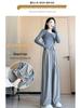 Petite High-Waisted Wide-Leg Glutinous Rice Pants - Women's Slimming Straight-Leg Spring/Autumn Floor-Length Pants