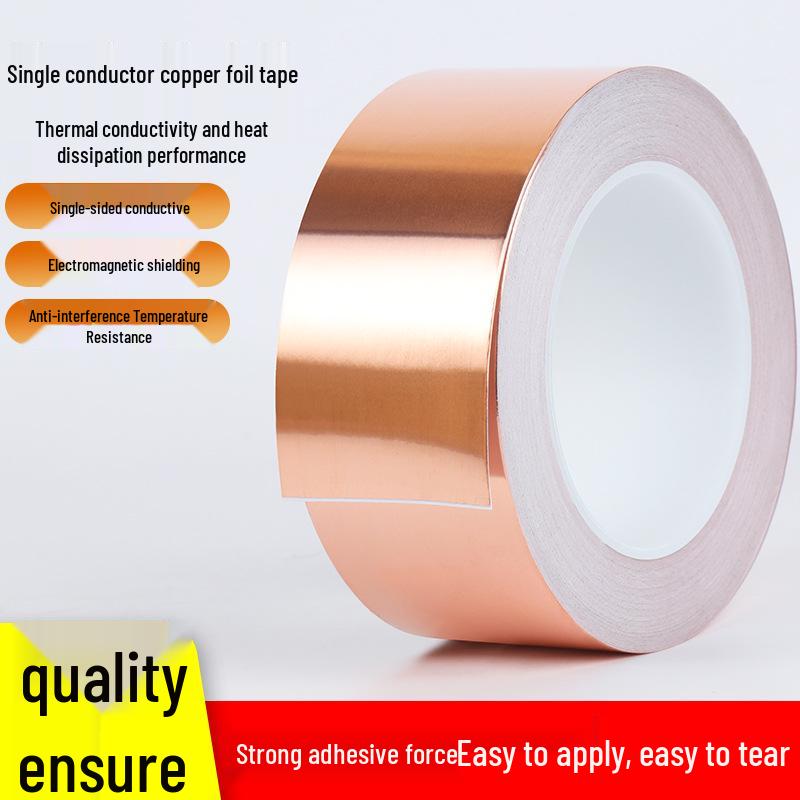 High-Temp Dual-Sided Conductive Copper Foil Tape for Mobile Motherboards Double-sided conductive 0.1mm; 5mm wide * 25m long