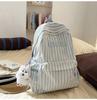 Schoolbag high value Japanese ins new fresh and sweet striped backpack junior high school students lightweight large capacity backpack