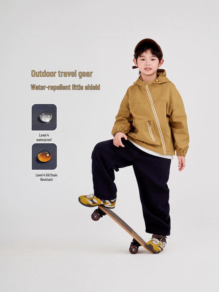 Children's 2026 Autumn Lightweight Slim Fit Korean Style Windbreaker Jacket for Boys
