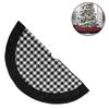 1 Pc Plaid Christmas Tree Skirt - Black And Red Checked Tree Skirts Mat For Christmas Holiday Party Decorations
