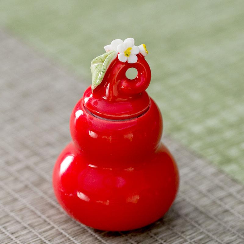 Creative Ceramic Small Tea Pot Kiln Turned Vintage Storage Candy Jar Portable Tea Set Accessories Medicine Powder Food Container