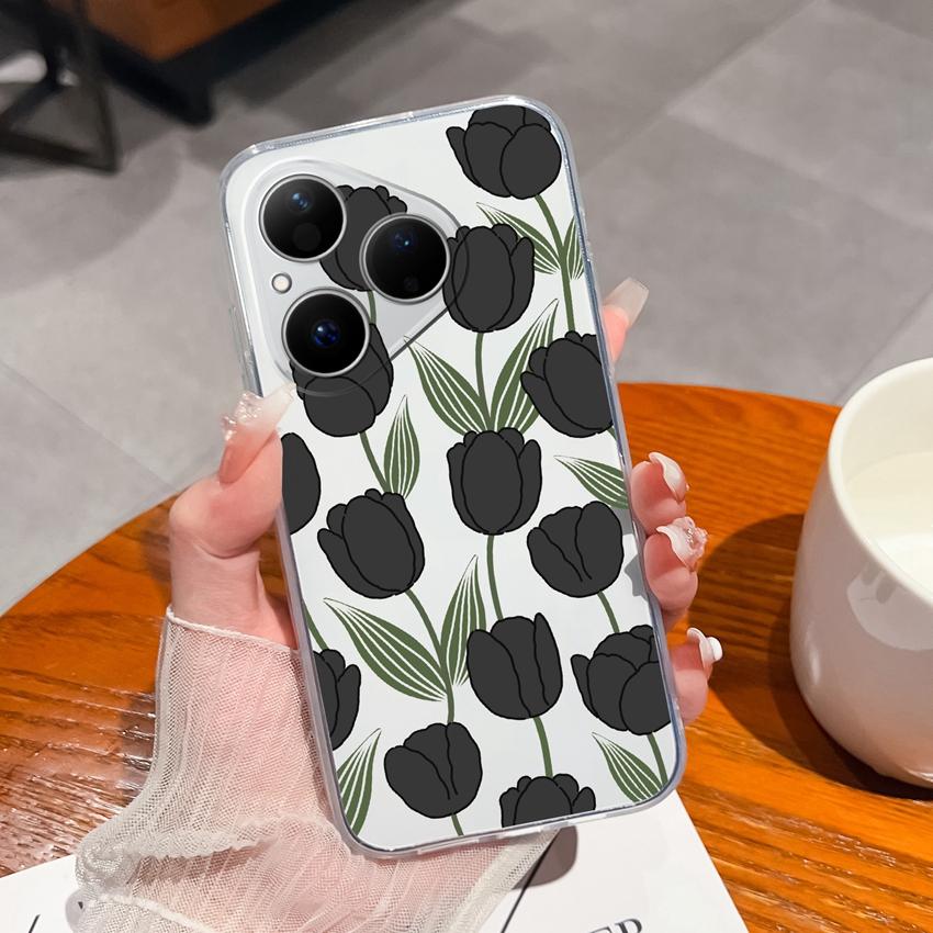 

For Huawei Pura 80 Ultra Honor Magic5 Pro 400 Cover Case Twigs Flower Willow Pattern Transparent Soft TPU Dustproof Protective Shell For Huawei Casing Huawei Pura 80 5G