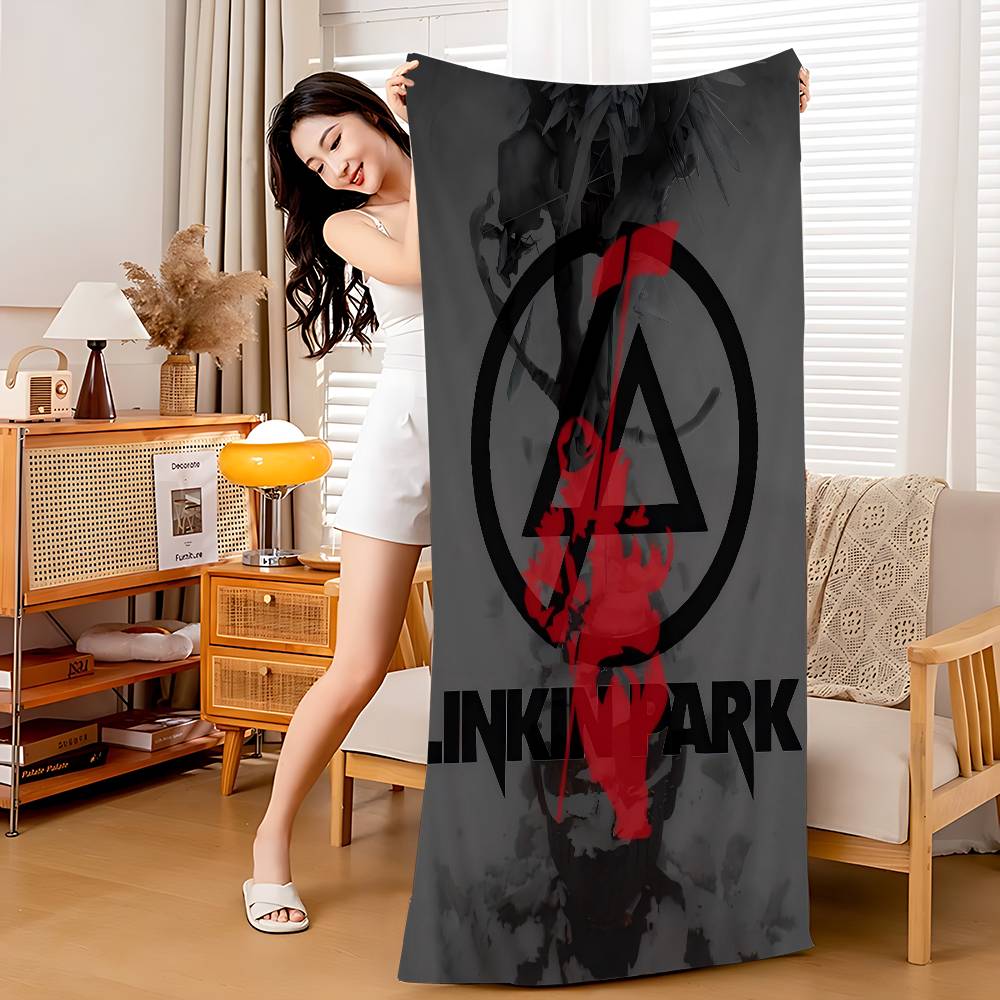 Rock Band L-Linkin Cool P-Park Microfiber Blanket Quick Drying Beach Towels Oversized Printing Super Absorbent Pool Blanket
