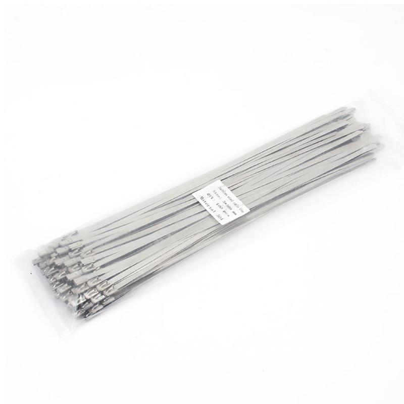 Metal Zip Ties 304 Stainless Steel Cable Tie Heavy Duty Self-Locking Strap Ties Multi-Purpose Metal Exhaust Wrap Lock
