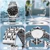 Silver Popular Waterproof Analog Quartz Watch for Stylish Stainless Steel Watch with Date Simple Large Black Stylish Moon Olevs Watch Men's Watch,