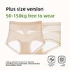 Übergröße Damen Sommer Eis Seide Maulbeerseide Antibakteriell Verlängerter Schritt Nahtlos Hoher Bund Dreieck Panties
