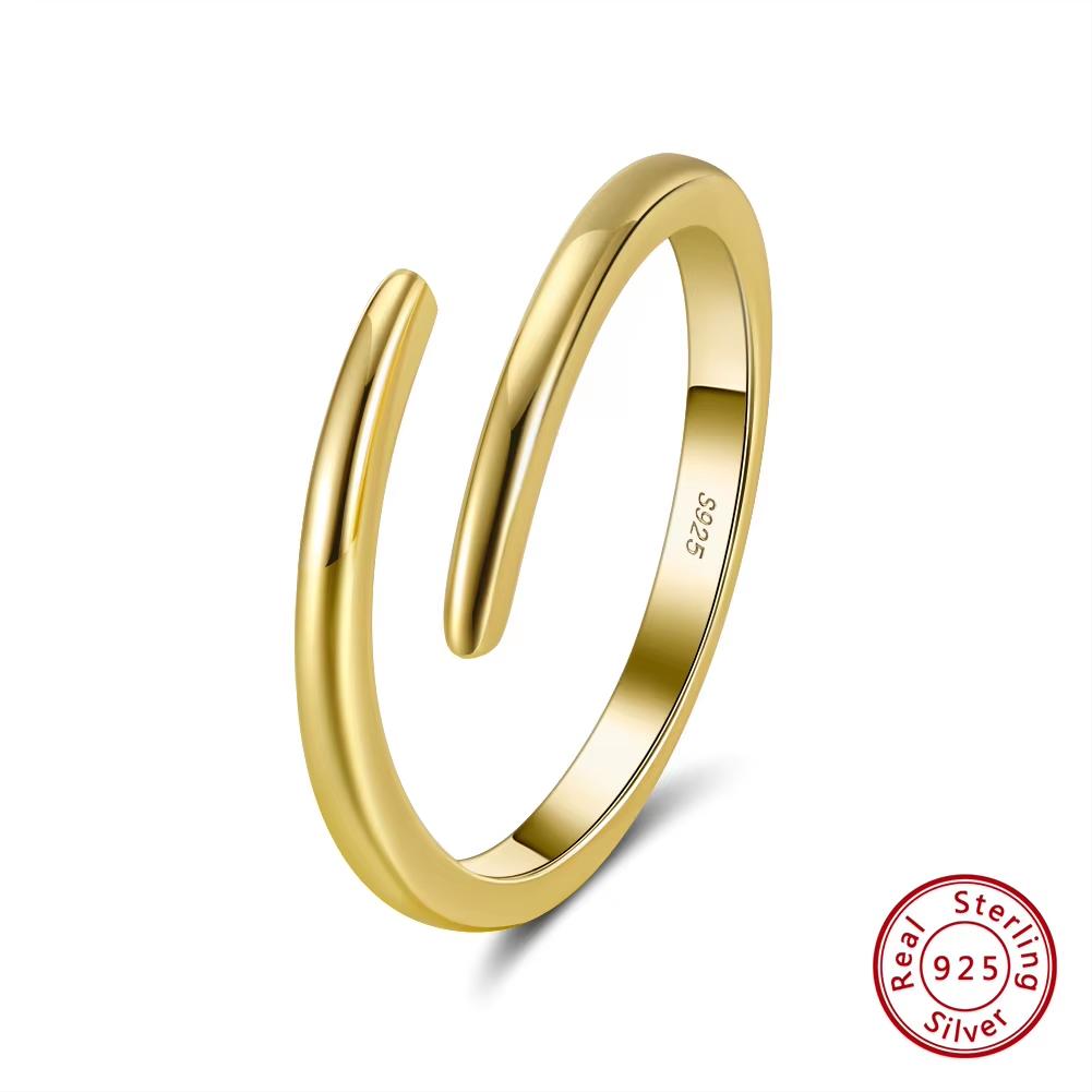 ORSA JEWELS 925 Sterling Silver Adjustable Minimalist Ring Stackable Rings for Women Girl Birthday Gift Party Jewelry APR08