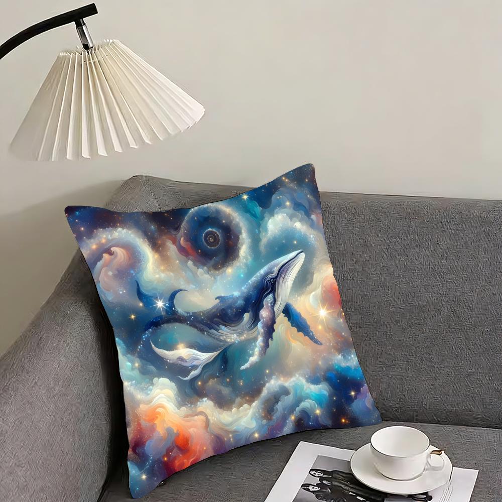 

Whale Fashion Cushion Cover Pillowcase Ultra Soft Skin Friendly Fabric Cloud Like Comfort Concealed Zipper 30x30cm