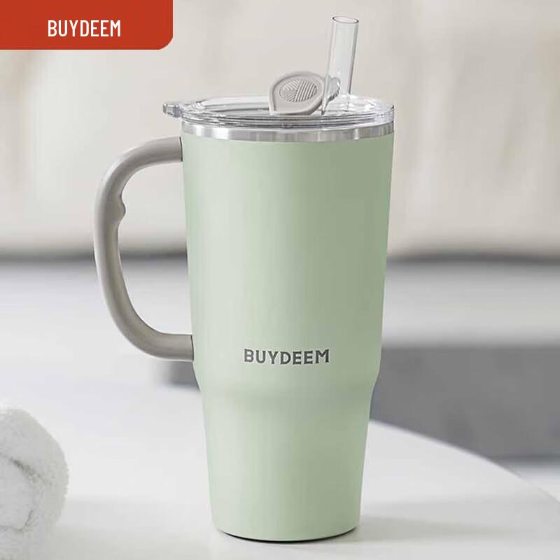Buydeem Jumbo Straw Insulated Mug