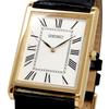 SEIKO Overseas Model Quartz Watch, Made in Japan Sapphire Glass Model SWR104, Gold/White/Black Leather, Men's