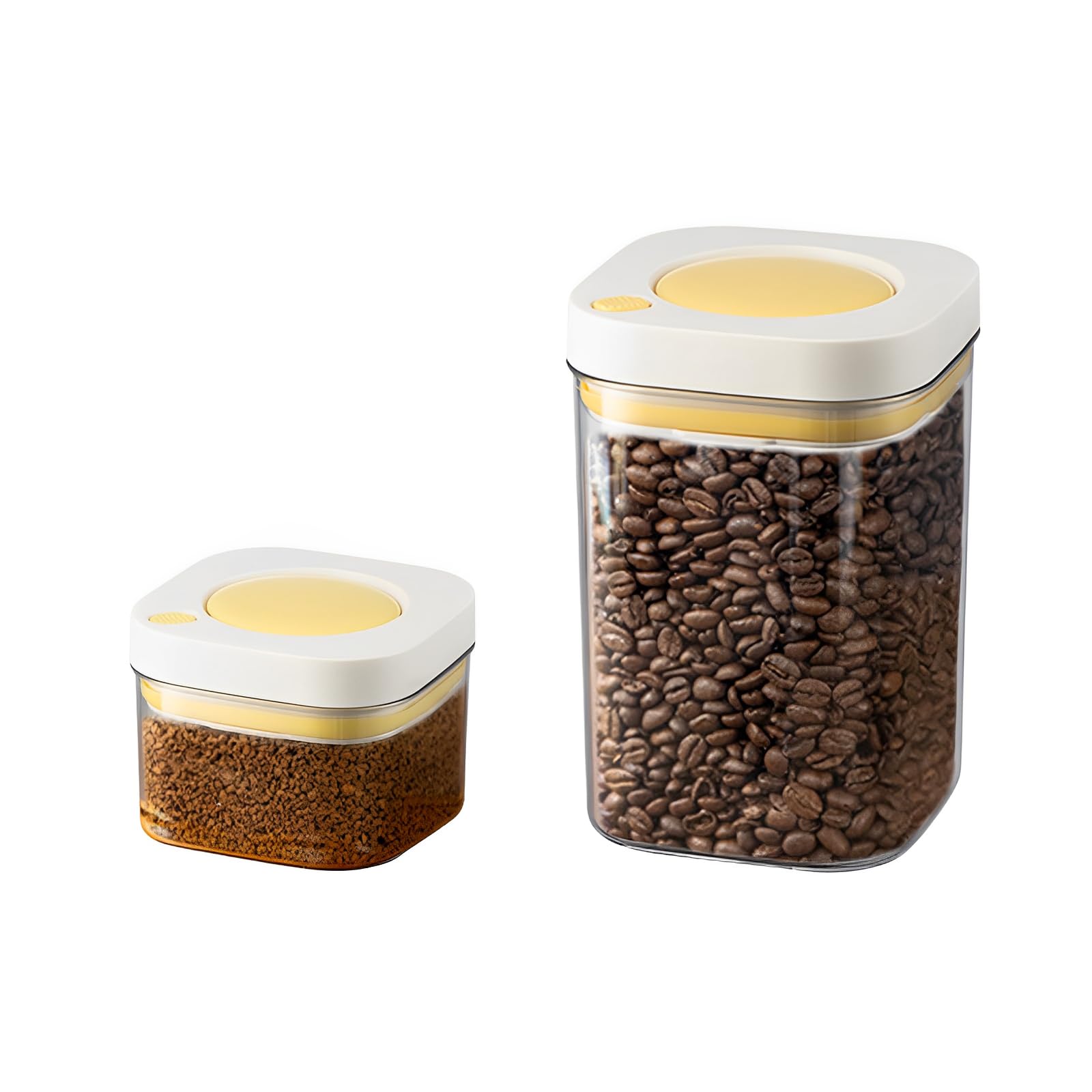 Kasanidika Airtight Storage Containers of 380ml Vacuum Storage Pop Coffee Coffee Tea Plastic Food Storage Vacuum Large Airtight Storage Transparent