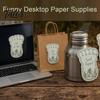 Die Cut Adhesive Paper 2PCS Big Foot Sticky Notepad with Self-adhesive Backing, Unique Die-cut Forest Pattern Non Residual Pads Memo Pads, Smooth