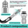 Hochdruckreiniger Kanalreinigerdüse Abwasserschlauch Reinigungsdüse 1/4 Schnellkupplung Edelstahl Sprühpistole Kanalreinigungswerkzeug