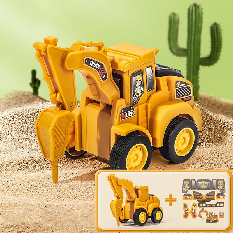 1Pcs Engineering Vehicle Model Press Sliding Car Excavator Bulldozer Children Educational Construction Vehicle Toy Kids Boy Gift