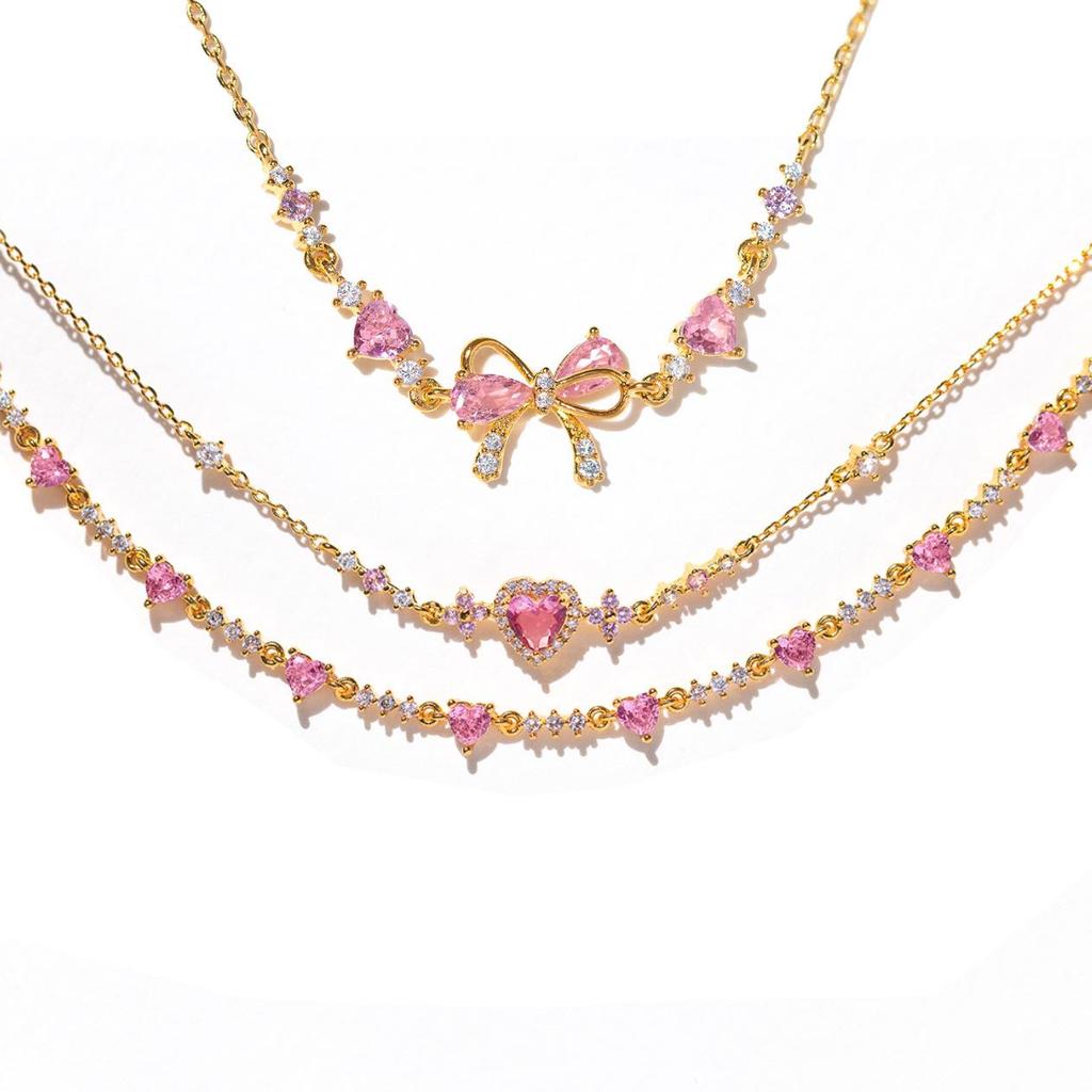 Women's Cross-border Heart Bow Zircon Bracelet - Niche Love Design