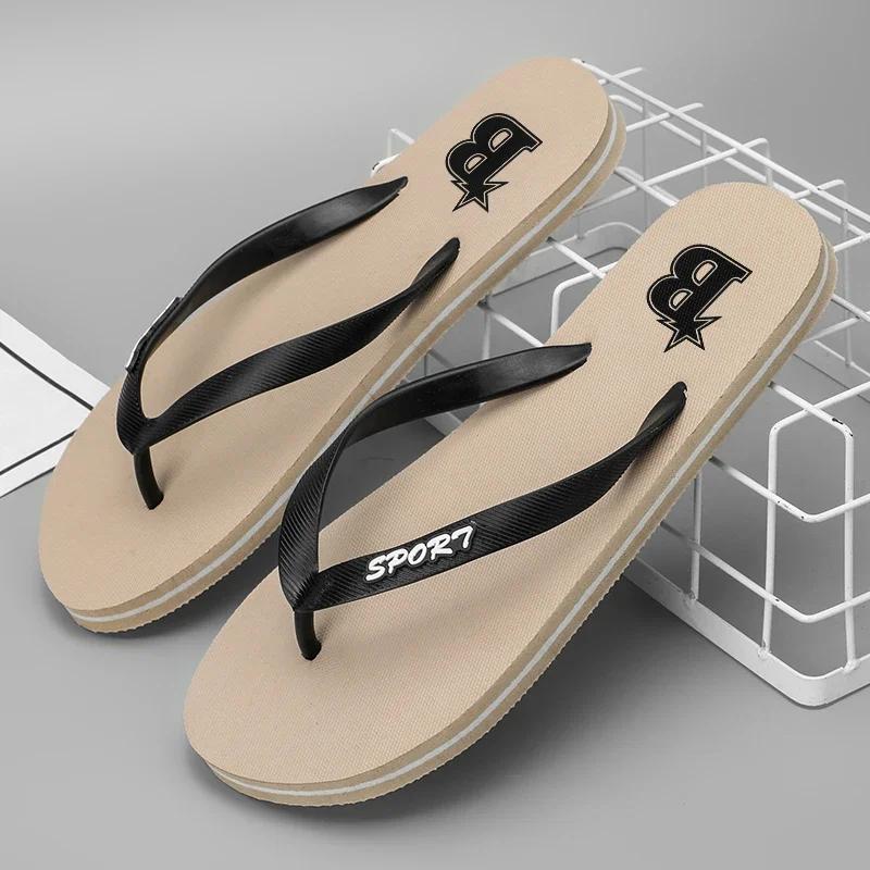 Slides Shoes for Men 2024 Living Room Slippers Walk Around Home Flip Flops Man Flip-flops Original Brands Shoes House Flop Men's
