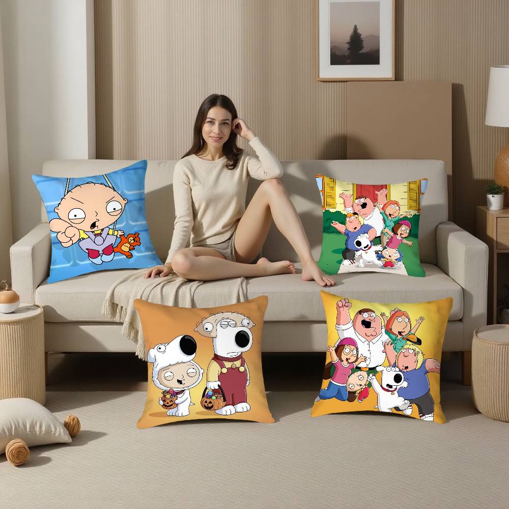 Cartoon F-Family G-Guy Pillow Case Sofa Living Room Bedroom Double-sided Printing Square Cushion Nap Time Pillow Case