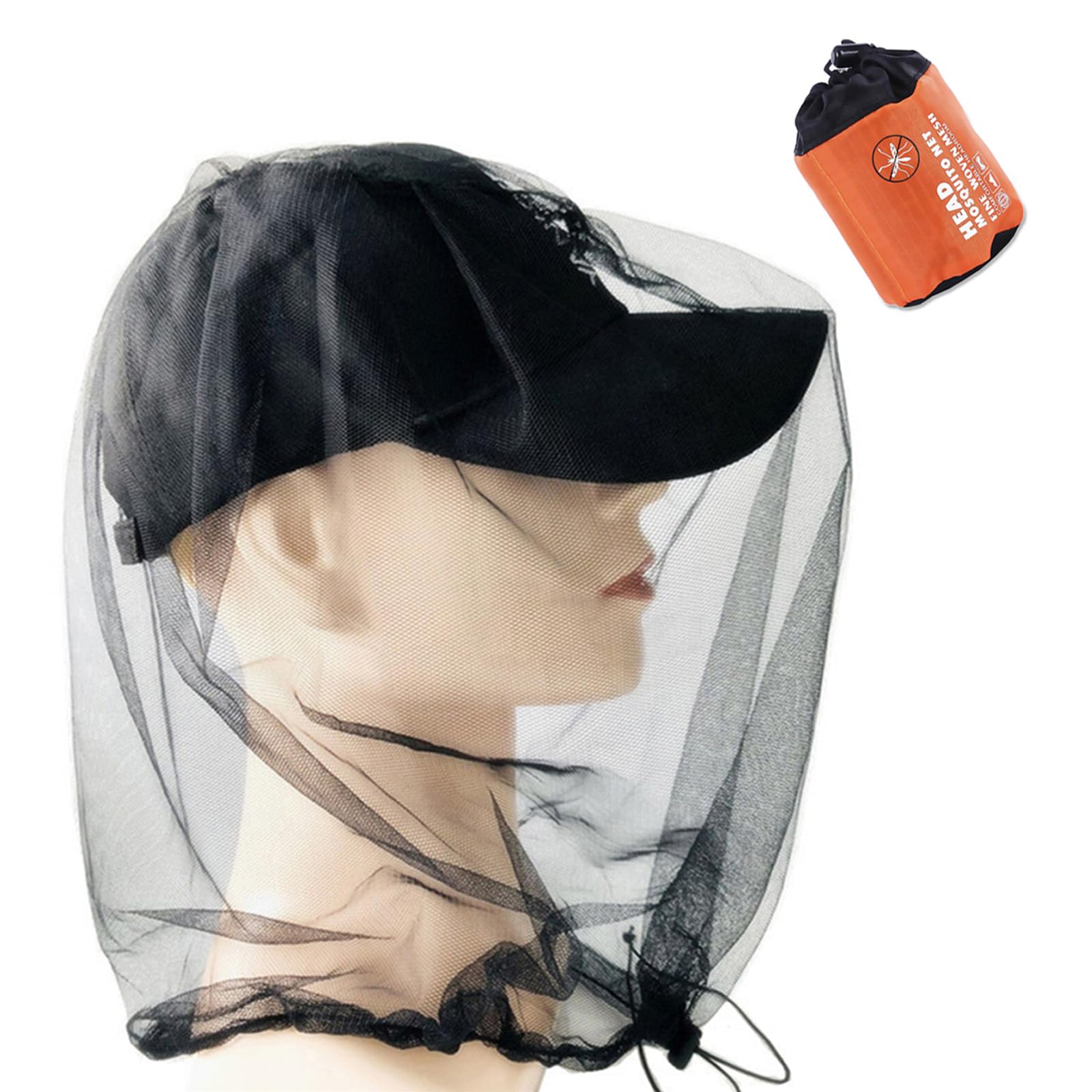 Samkos Outdoor Insect Repellent Net Black with Storage Pouch Mosquito Small
