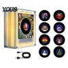 Scatola Musicale Magnetica Personalizzata Giradischi in Vinile Magnete per Frigorifero, con 9 Dischi Programmabili, Memoria da 128MB, Senza Musica, Set Magneti Luce Notturna LED, NFC per