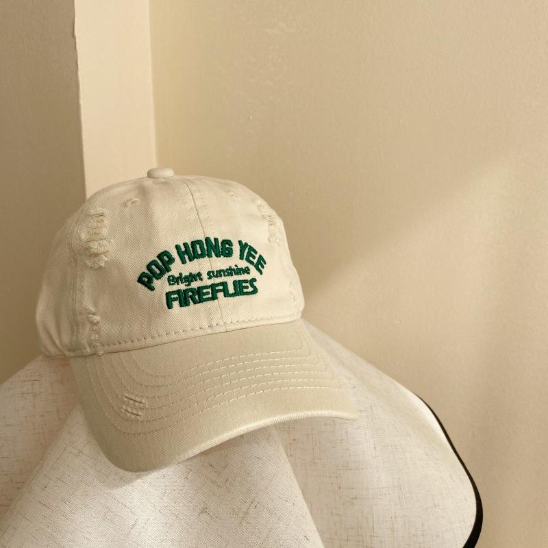 Spring Solid Color Children's Retro American Baseball Cap Boys and Girls Letter Embroidered Baseball Cap Big Brim Sun Hat