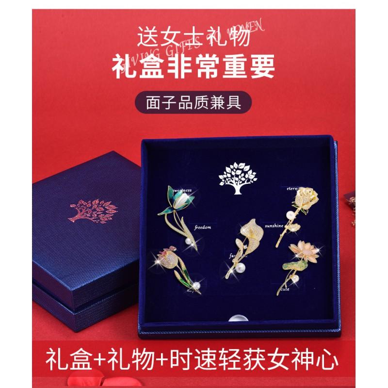 Elegant Vintage Enamel Brooch Women Floral Design Retro Style Alloy Pin Accessory Gift