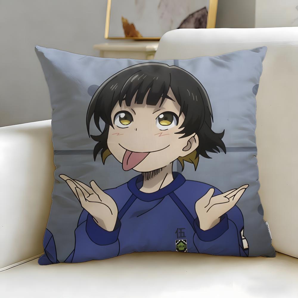 popular anime Blue Lock Cushion Cover Soft & Easy-Wash Pillow Case – Versatile for Couch, Bed, Travel and Office