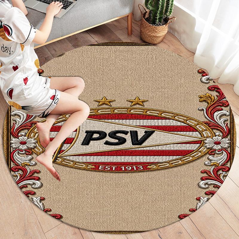 Philips Sport Vereniging Round Area Rug,Carpet Rug for Living Room Bedroom Sofa Playroom Decor,Non-slip Floor Mat