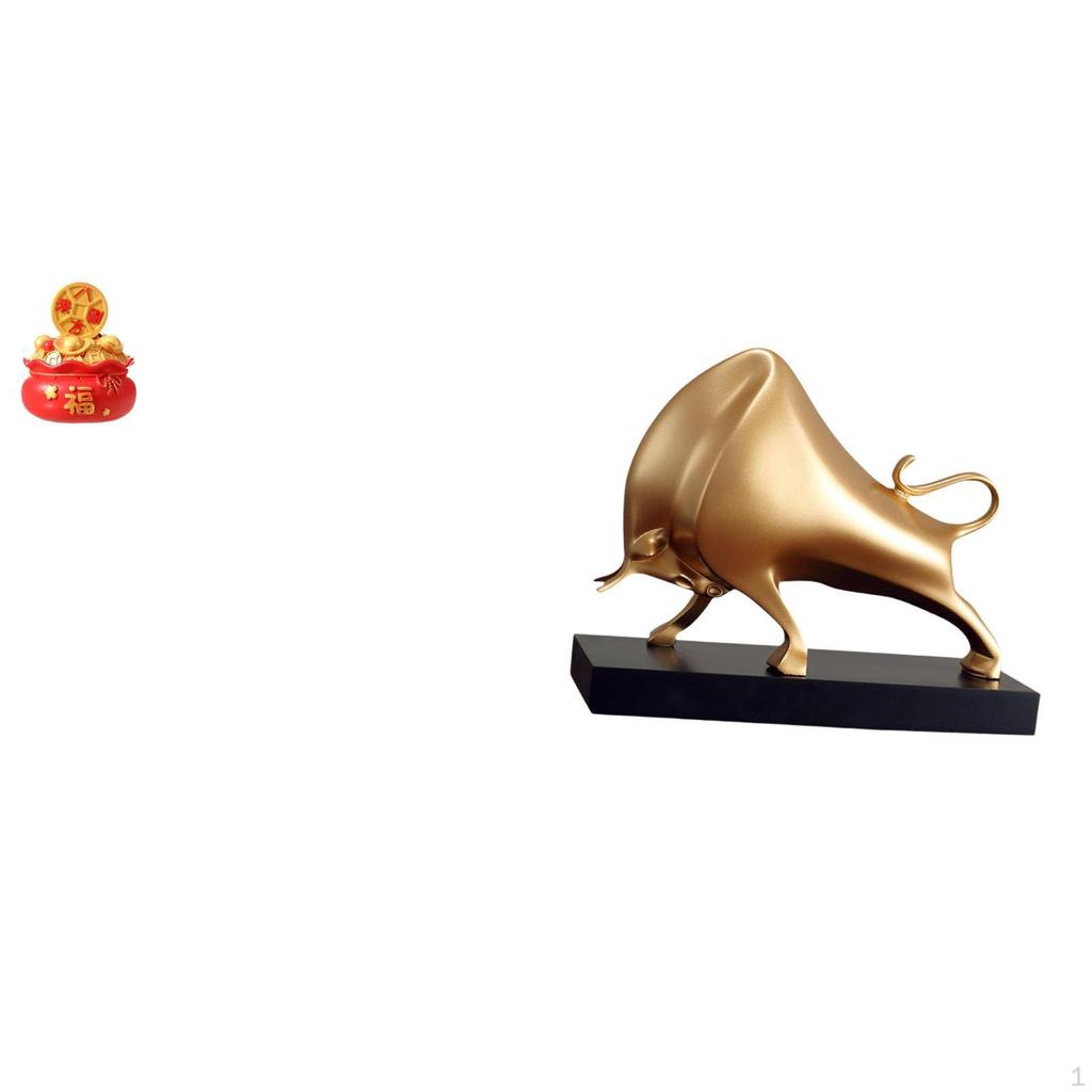 Festival Treasure Basin Cornucopia Bull Sculpture Ornament for Year Housewarming Bedroom Living