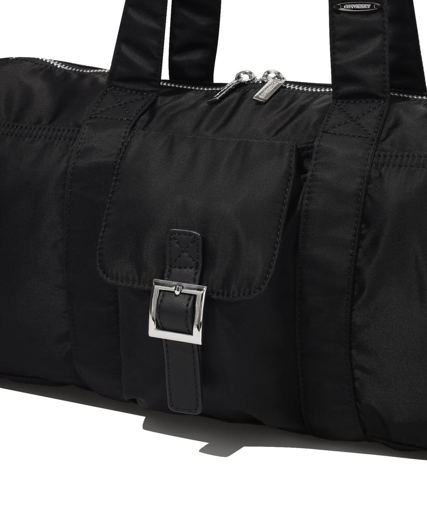 Covernat Woman Clover Heart Glossy Cylindrical Bag Black