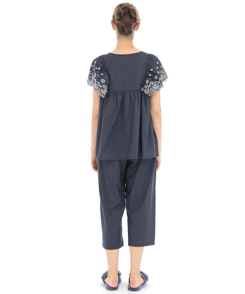 Narue Navy Blue Lace Pajama Set Women's (Size 60)