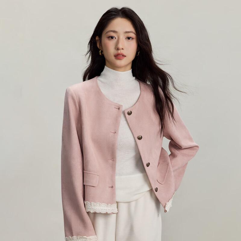 

INMAN Women s French Style Faux Suede Jacket L