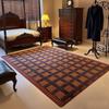 American Retro Checkered Carpet Contrasting Colour Bedroom Living Room Study Carpet Classic Home Decor