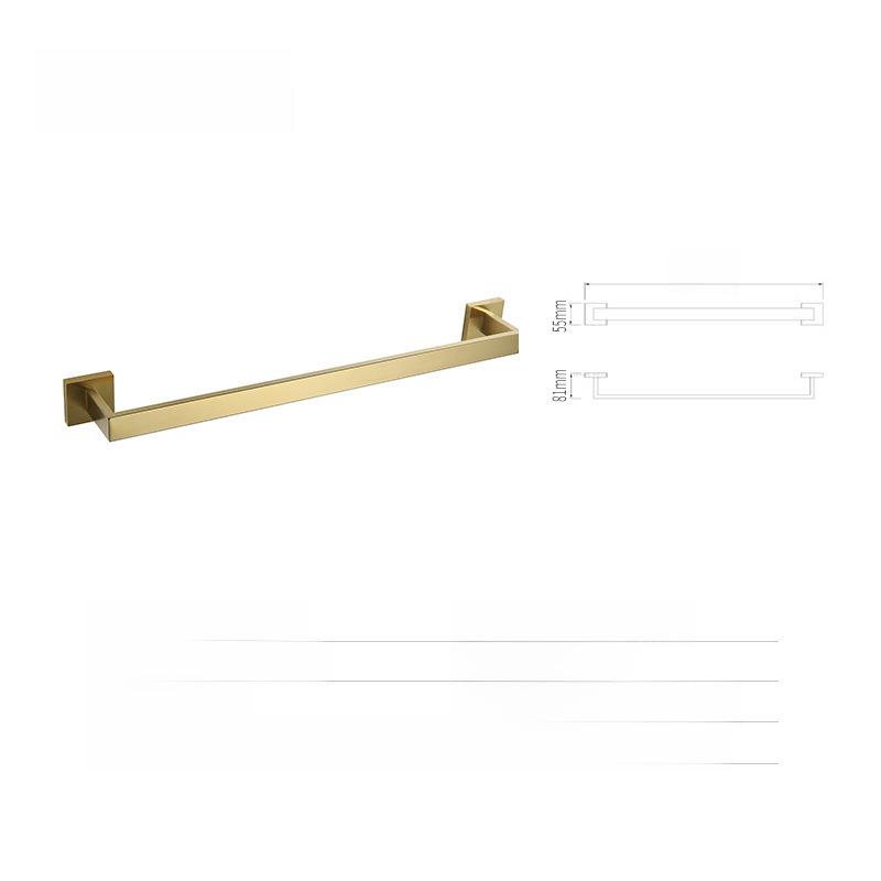 304 Stainless Steel Bathroom Set: Square Rack, Coat Hook, Toilet Paper Holder, and Brush