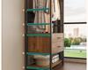 Metal Walk-In Wardrobe: Floor-Standing Clothes Rack, Open Garment and Hat Rack, Bedroom Shelf Assembly
