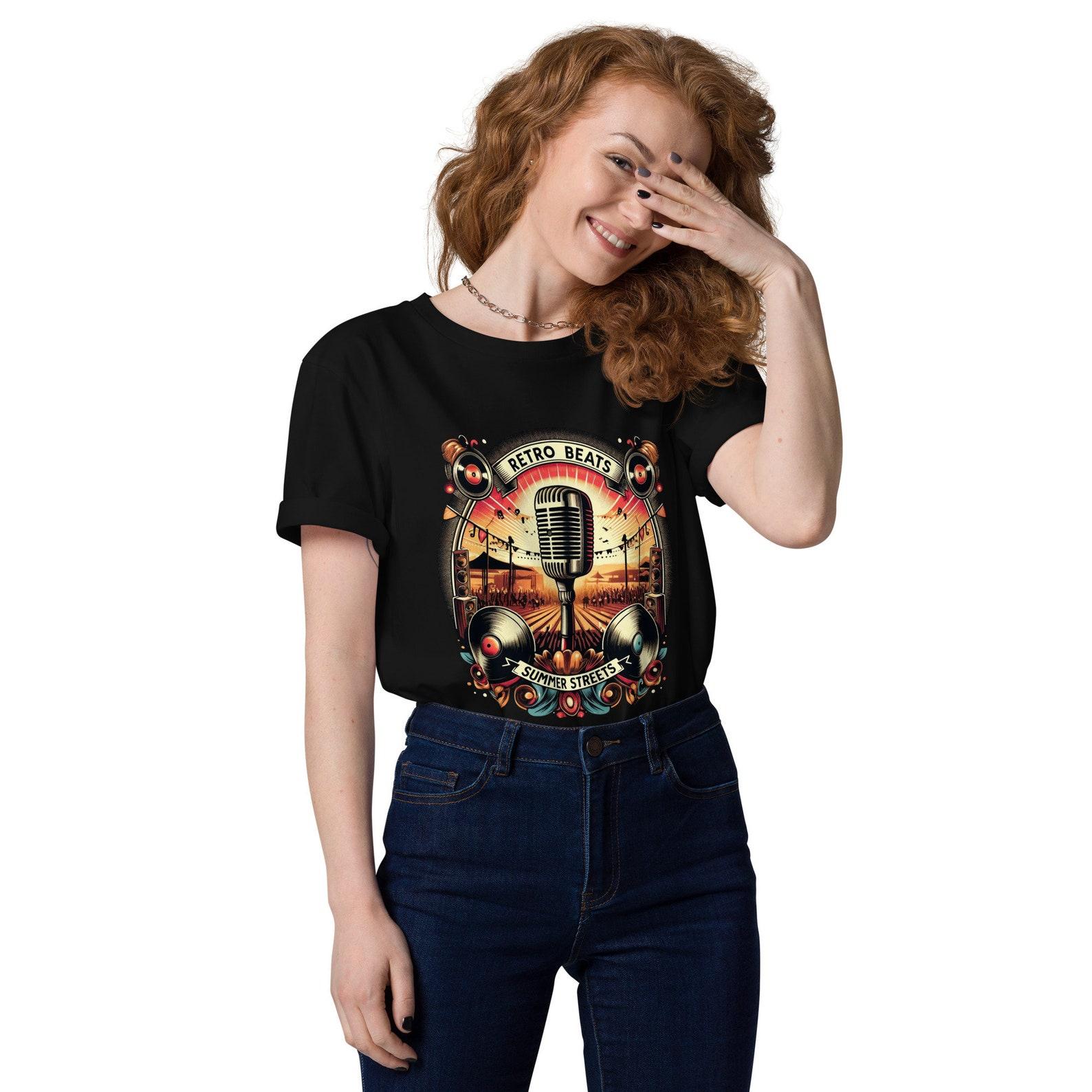 Retro Beats Unisex T-Shirt - Vintage Microphone & Speakers Tee | Soft Organic Cotton | Music Lovers Shirt 2XL