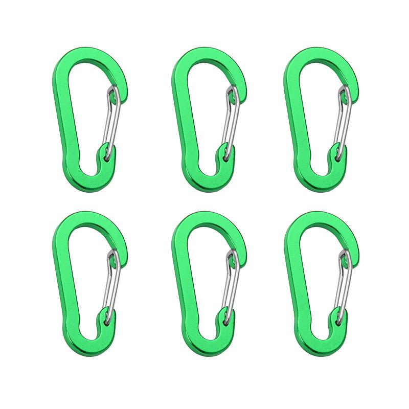 6Pcs/lot Aluminum Alloy Carabiner Keychain Outdoor Camping Climbing Snap Clip Lock Buckle Hook Fishing Accessories