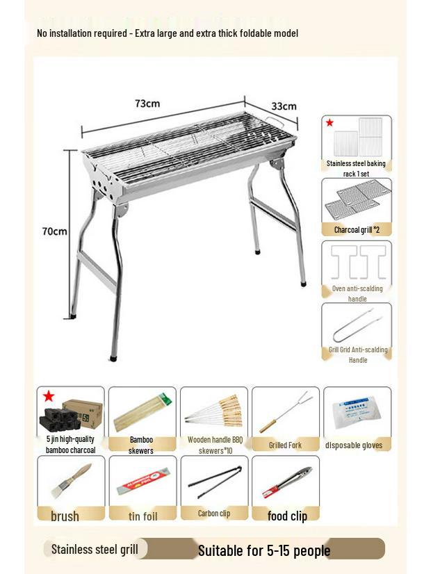 Portable Folding BBQ Grill with Accessories