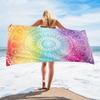 1pc Large Quick-Dry Sand-Free Beach Towel - Lightweight Microfiber Bath,Yoga Mat,Picnic Blanket Vibrant Rainbow Mandala Bohemian