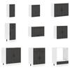 14 Piece Kitchen Cabinet Set Lucca Black Wood Based Material
