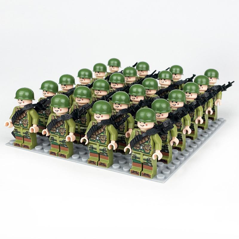 World War II Army Set Children's Building Blocks for Military War Scenes