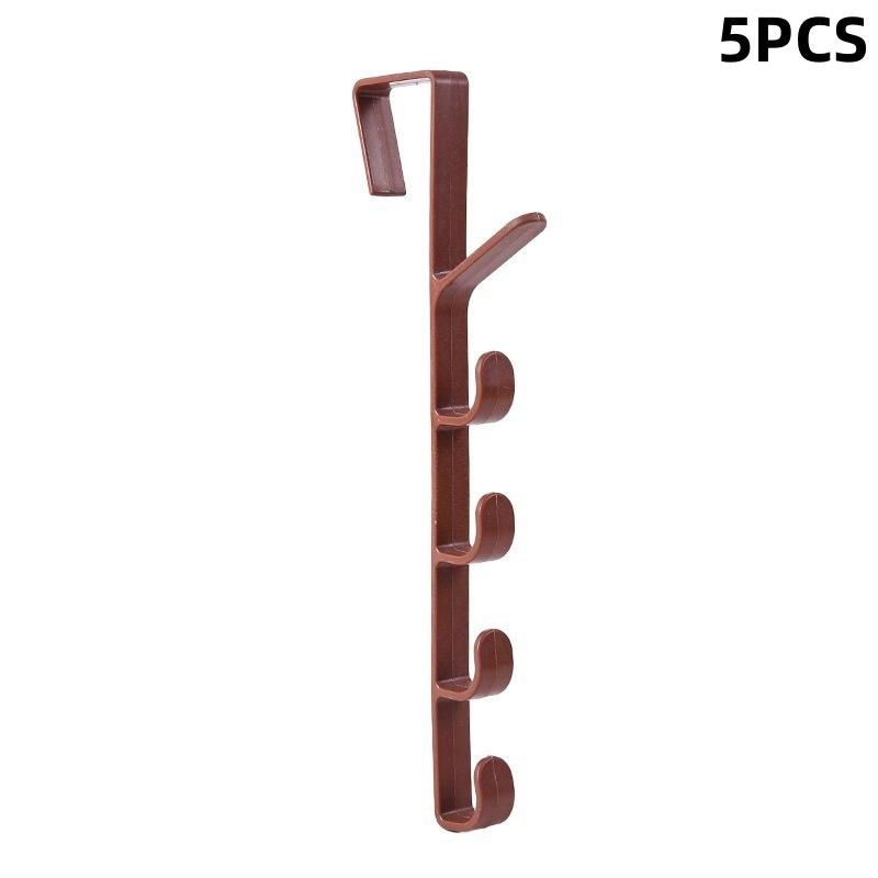 1/5/10pcs Behind the Door Coat Hook Hanger Behind the Door Cabinet Wardrobe Dormitory Door Hook Storage Rack