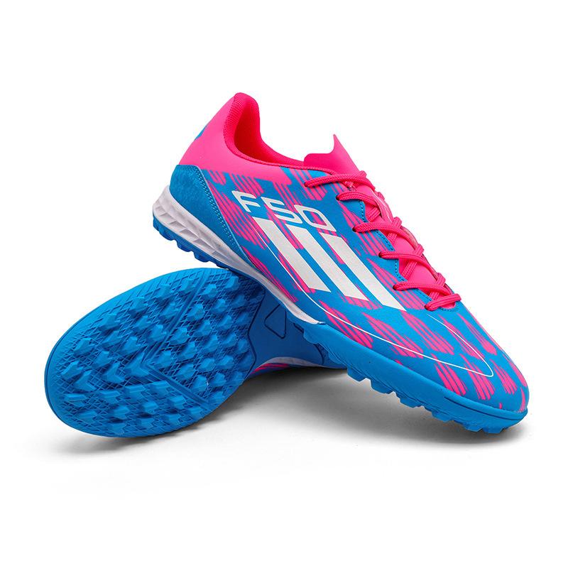 F50 Dětské růžové fotbalové kopačky pro chlapce, dívky, teenagery, dospělé, dlouhé nehty, zlomené nehty, soutěžní tréninkové kopačky pro žáky základní školy